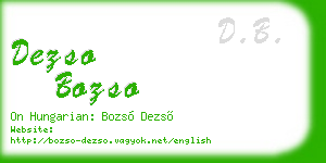 dezso bozso business card